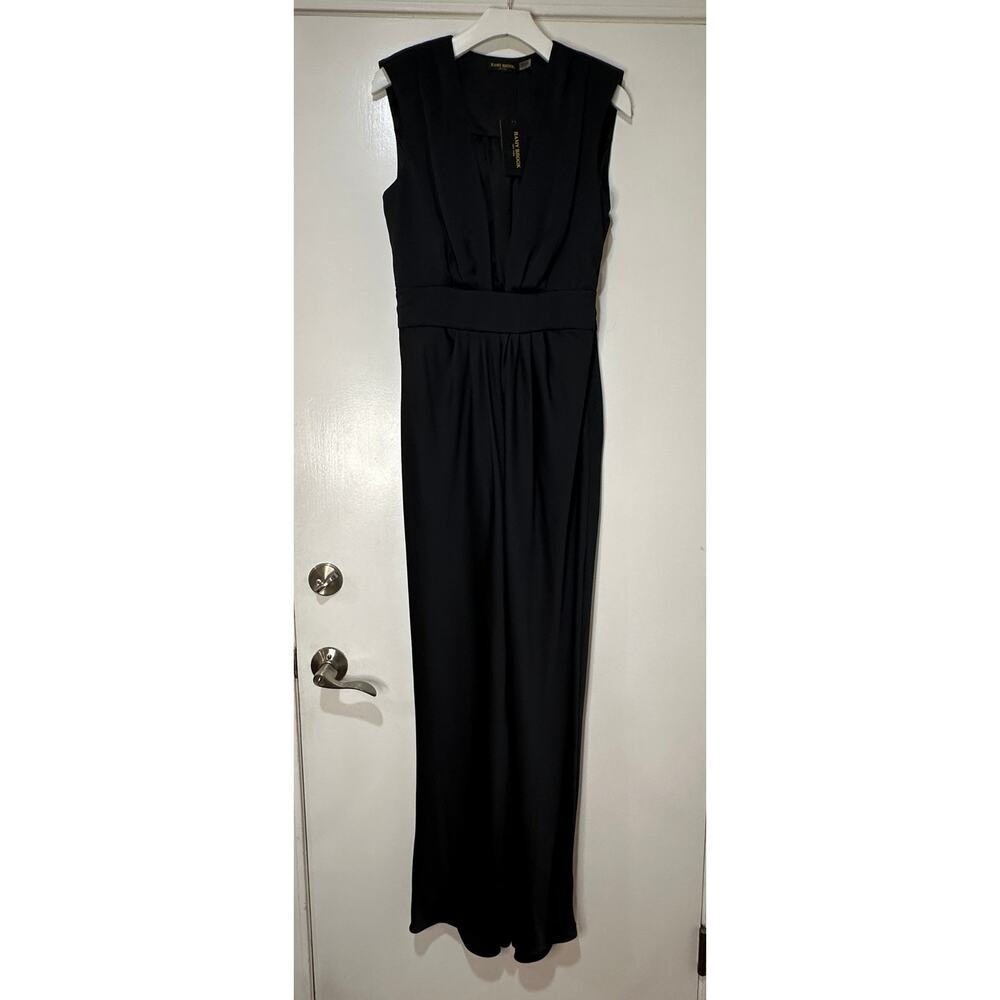 Ramy Brook Quinn Plunge-Neck Gown Dress Black Size 10 NWT Bold Front Slit - Picture 2 of 14